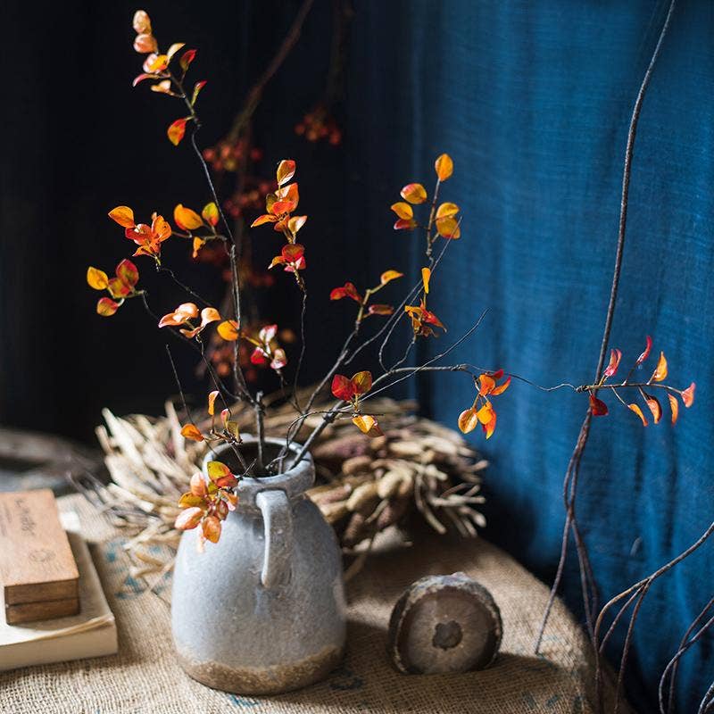 Artificial Red Leaf Stem