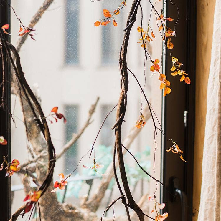 Artificial Red Leaf Stem