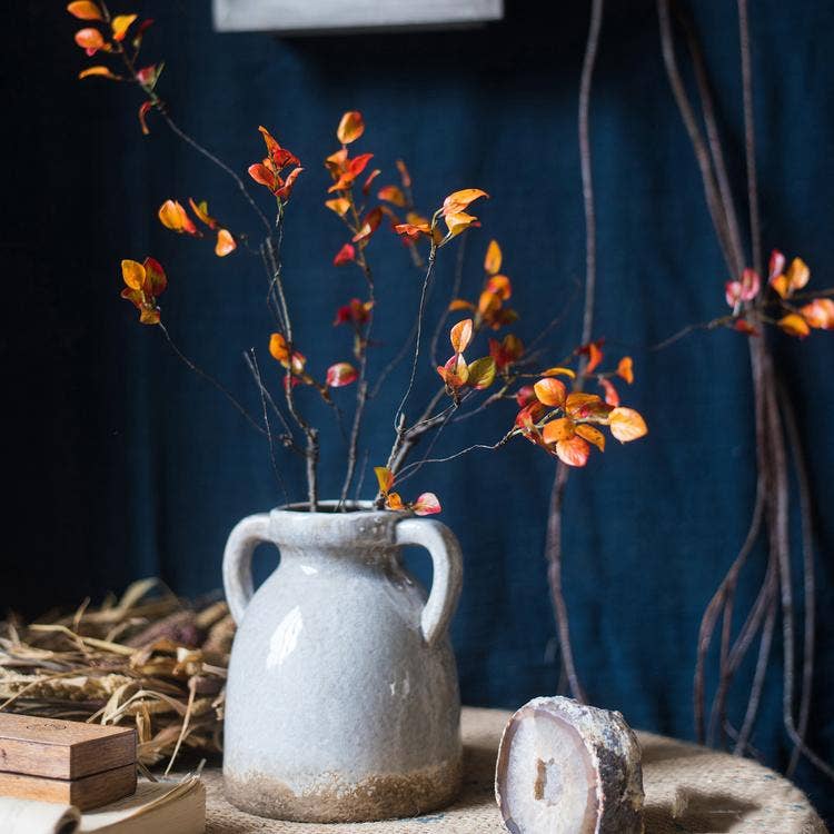 Artificial Red Leaf Stem