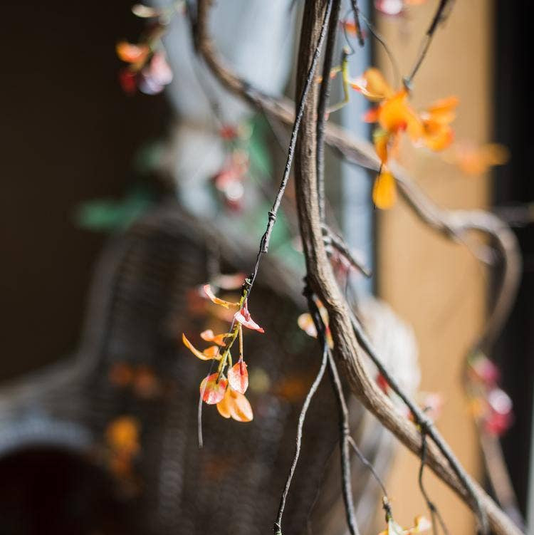 Artificial Red Leaf Stem