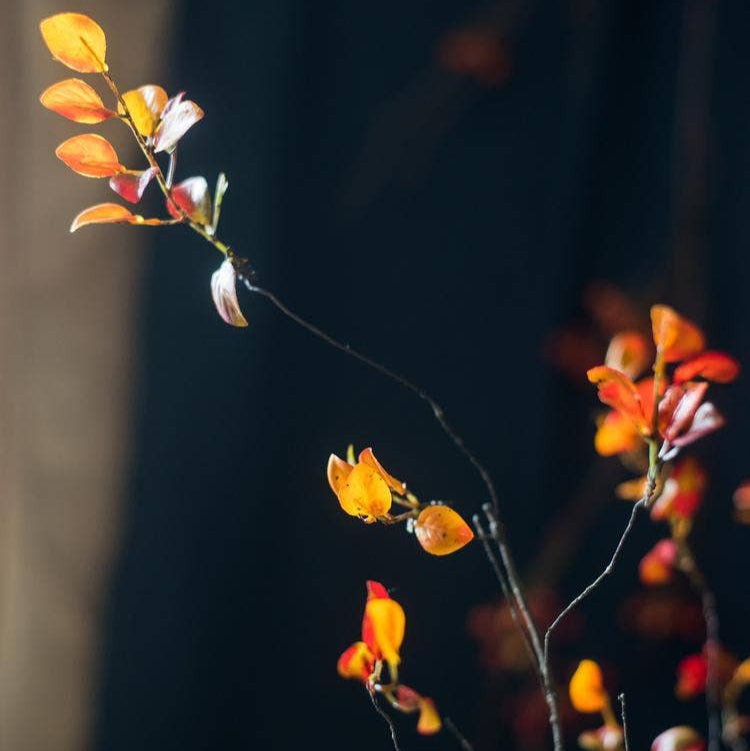 Artificial Red Leaf Stem