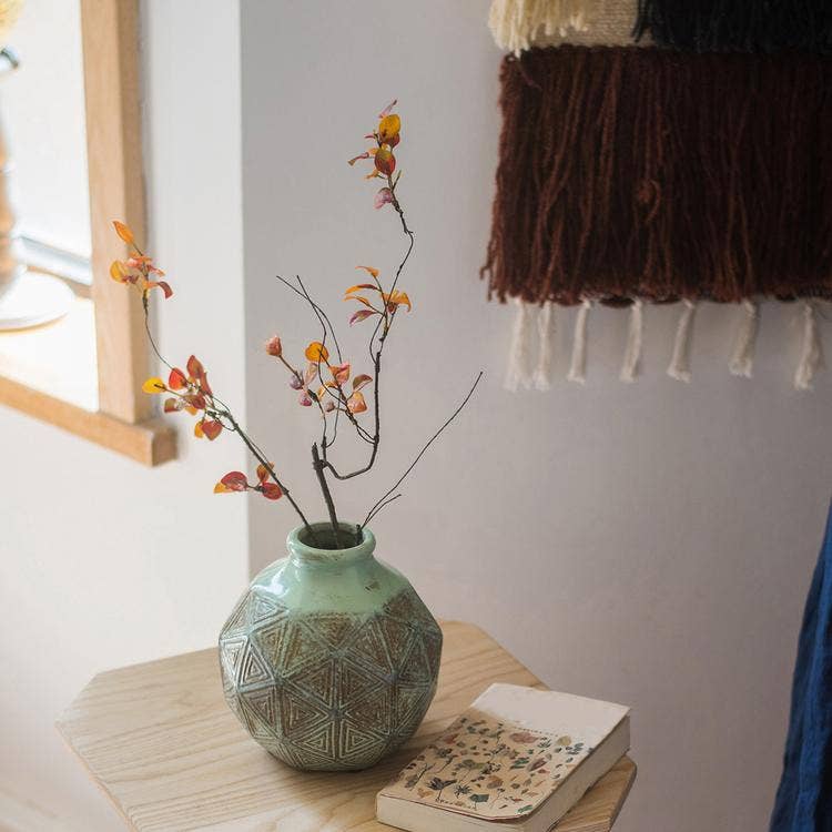 Artificial Red Leaf Stem