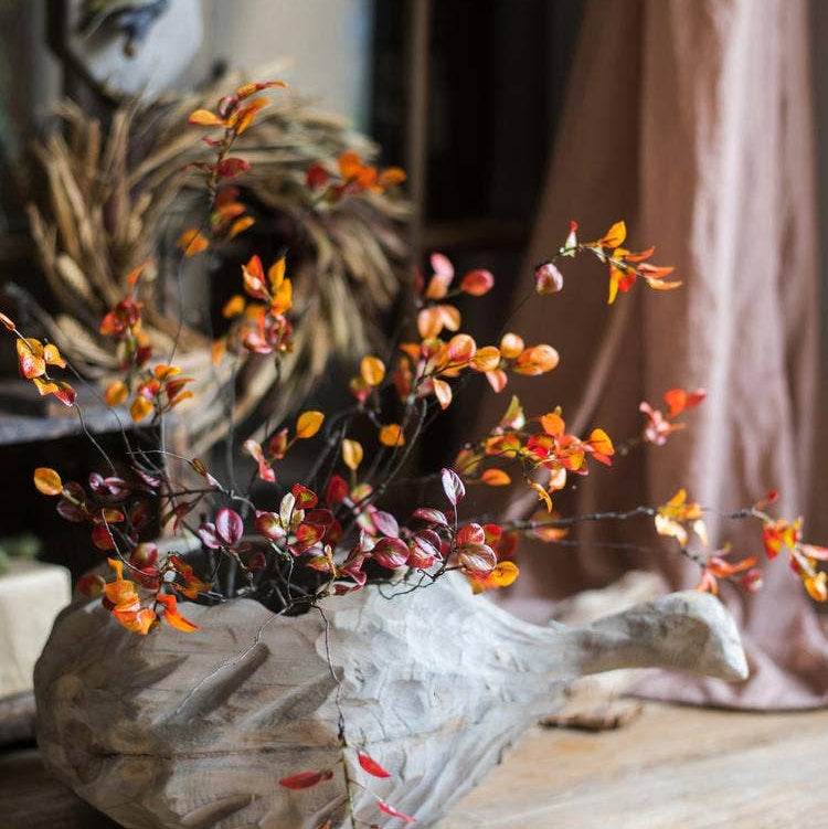 Artificial Red Leaf Stem