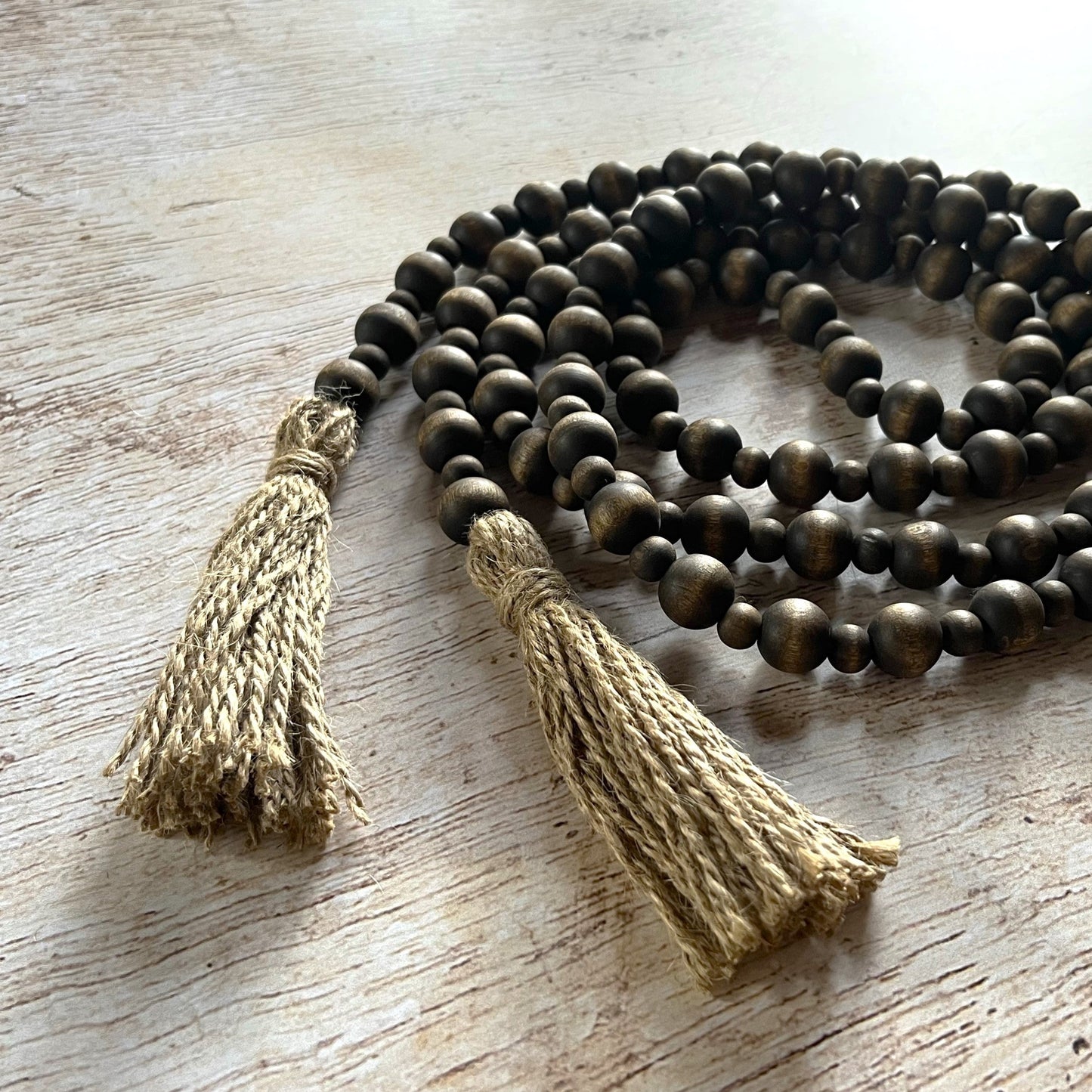 Dark Wood Bead Garland