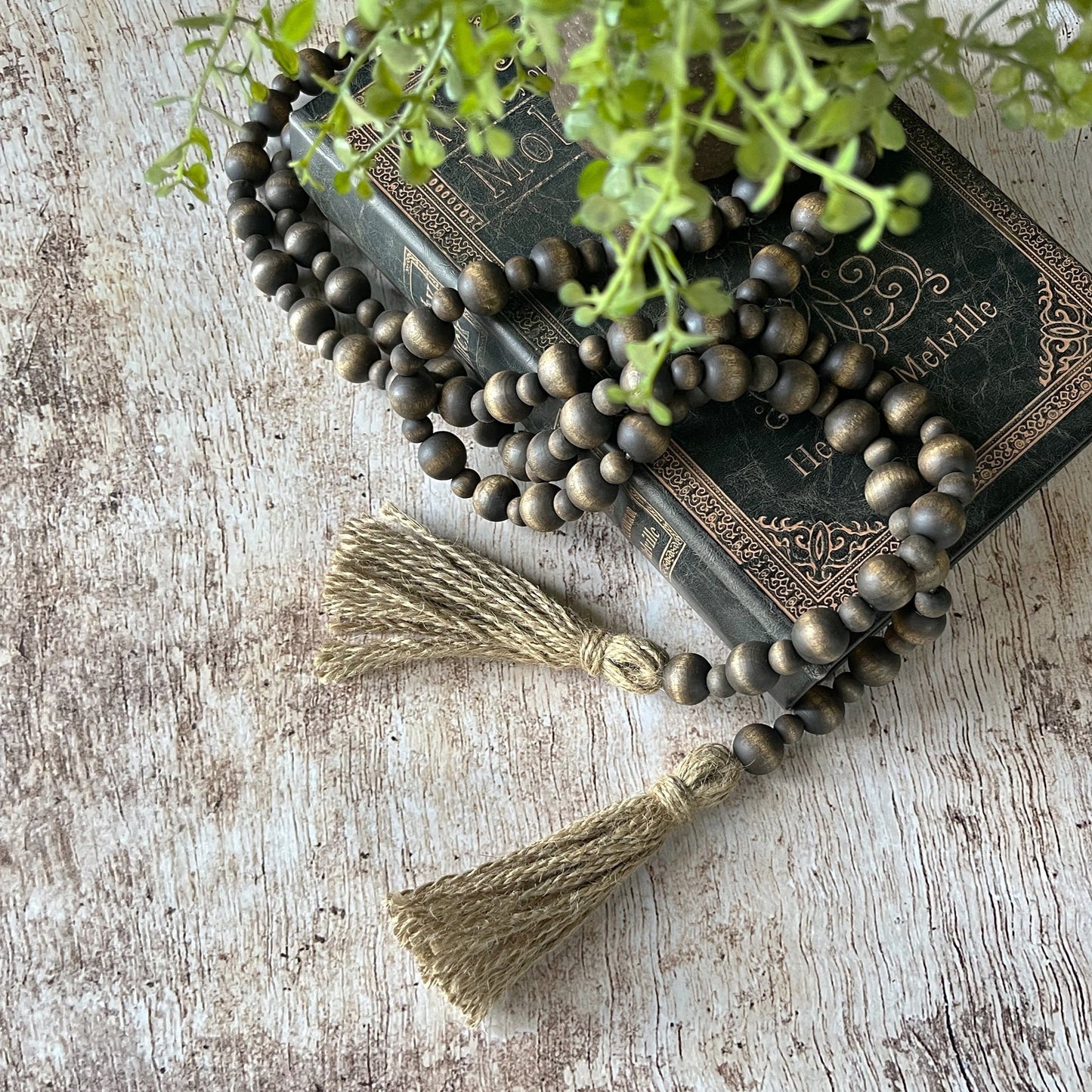 Dark Wood Bead Garland