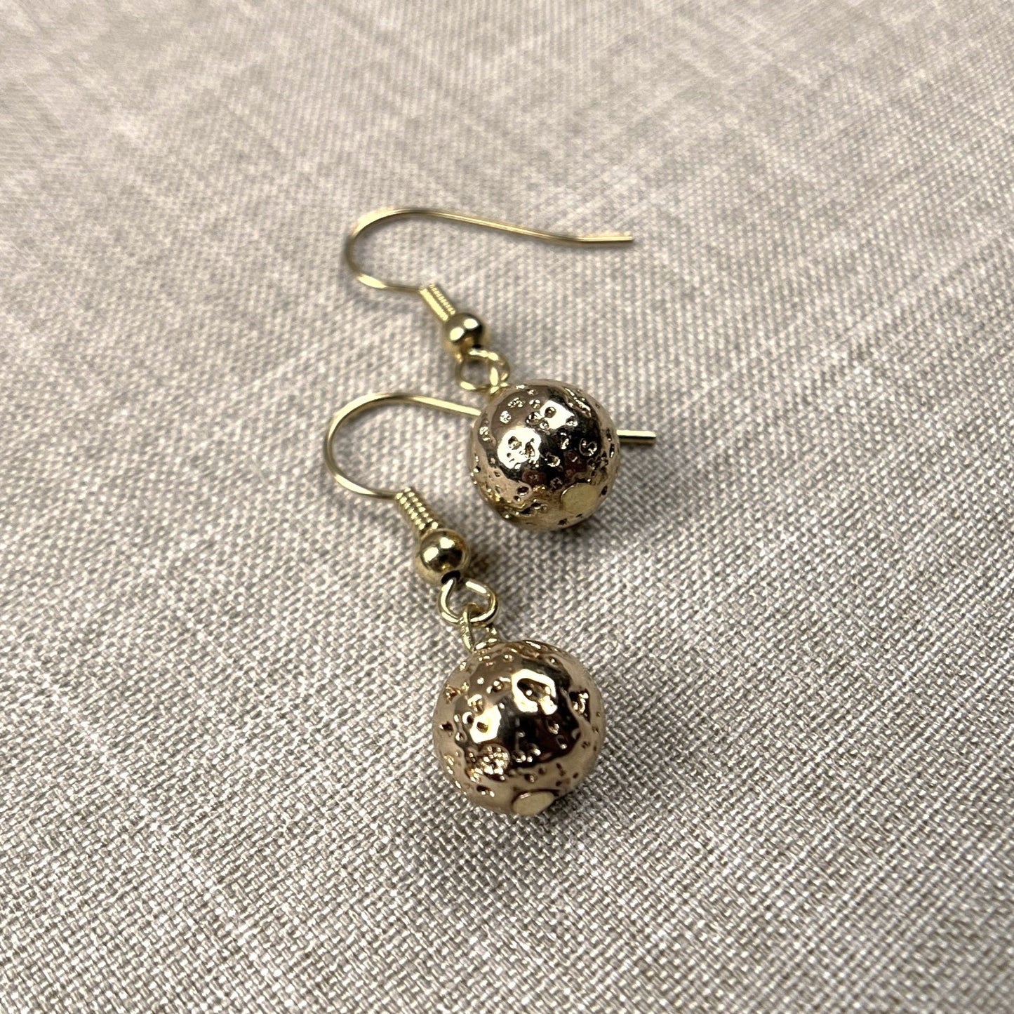 Gold Lava Stone Earrings