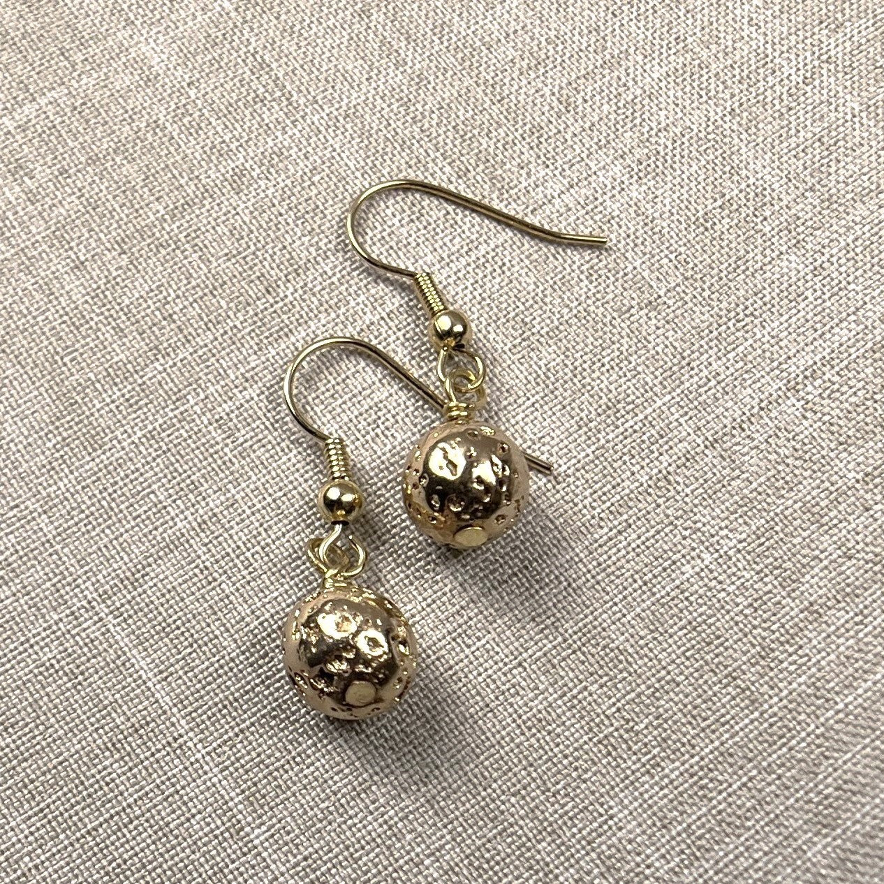 Gold Lava Stone Earrings