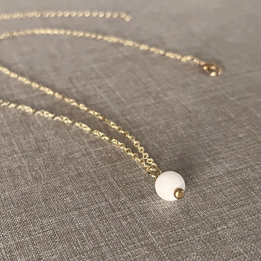 White Jade Drop Necklace