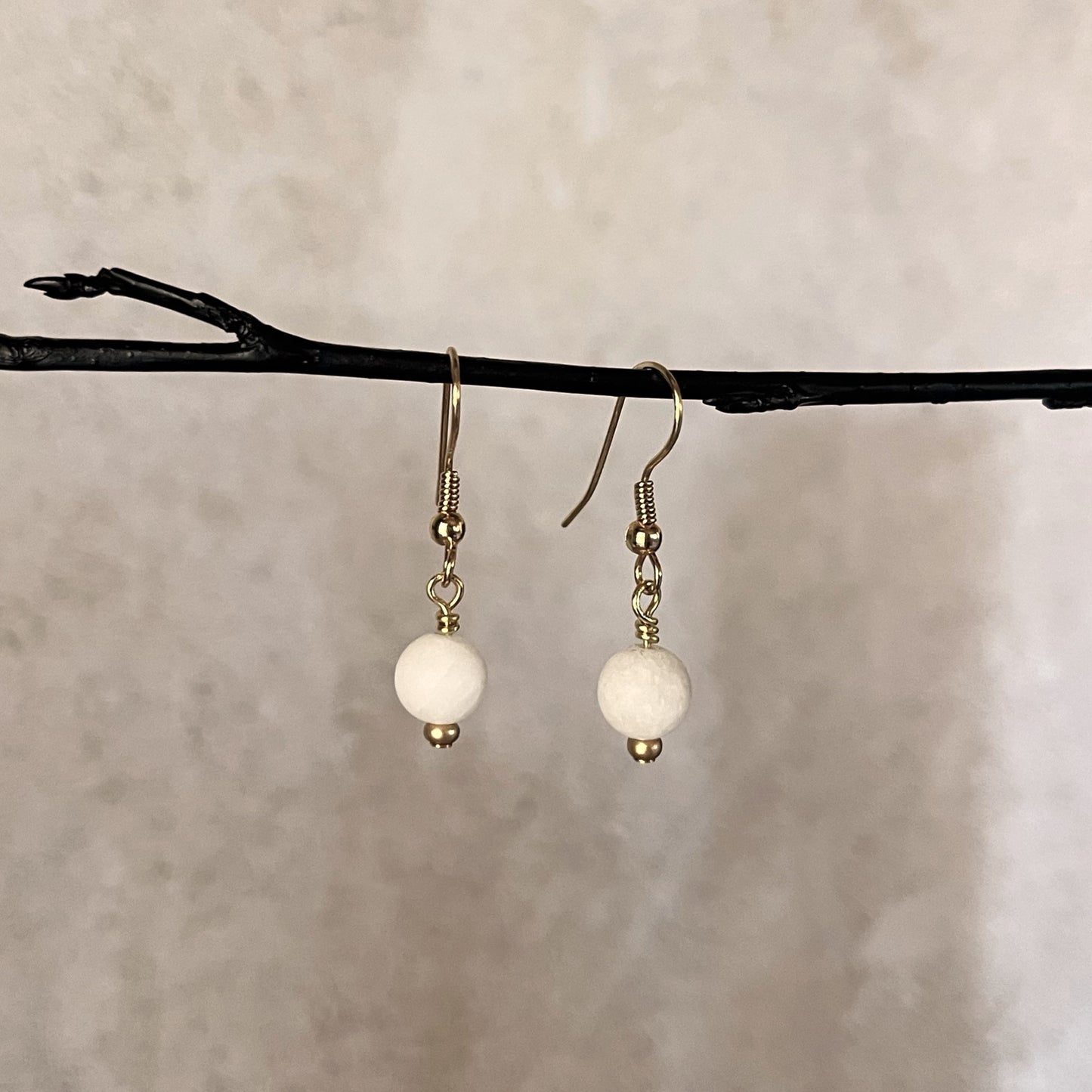 White Jade Drop Earrings