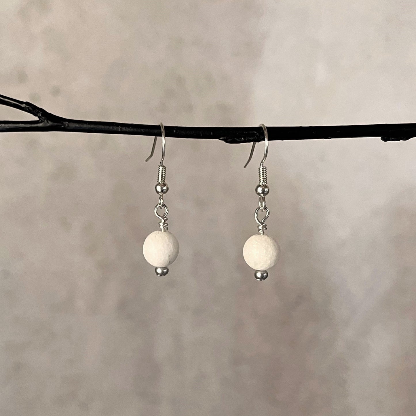 White Jade Drop Earrings