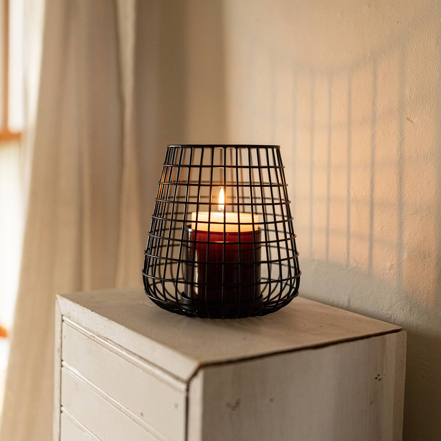 Orson Black Wire Pillar Candle Holder