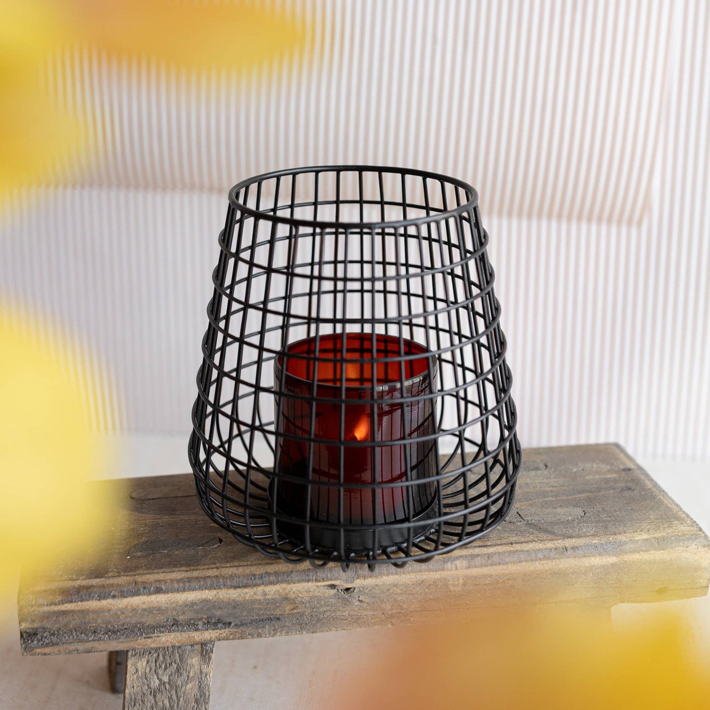 Orson Black Wire Pillar Candle Holder